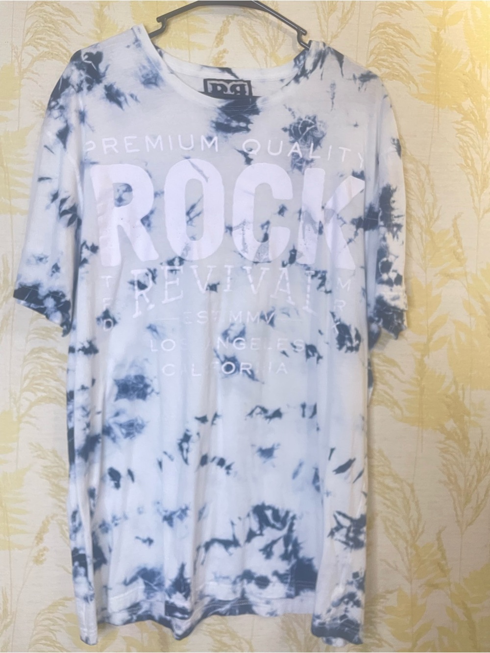 Rock Revival White and Black Tie-Dye Logo Tee